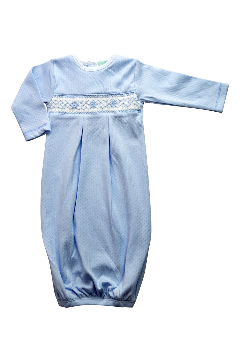 Baby Boy's Blue Jacquard Daygown - Little Threads Inc. Children's Clothing