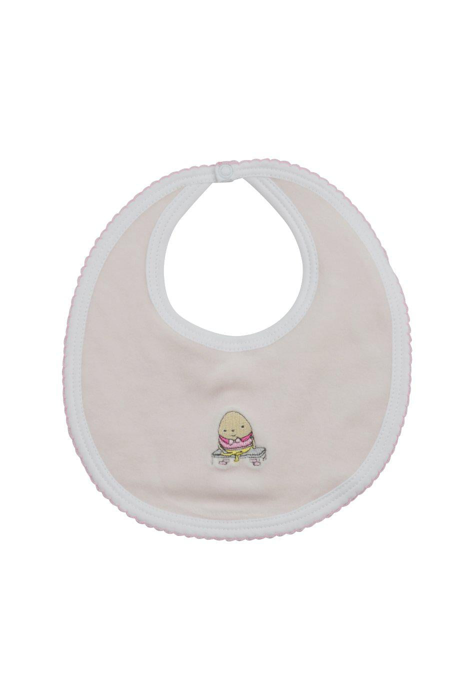 Humpty Dumpty Girls Velour Bib - Little Threads Inc. Children's Clothing