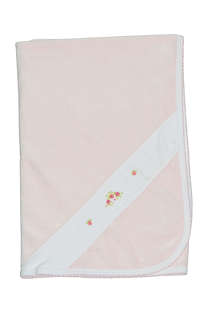 Baby Girl's Pink Flower Velour Blanket - Little Threads Inc. Children's Clothing