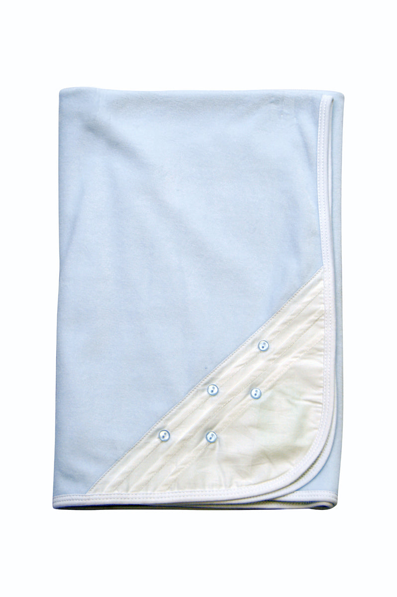 Blue Button Boy Blanket - Little Threads Inc. Children's Clothing