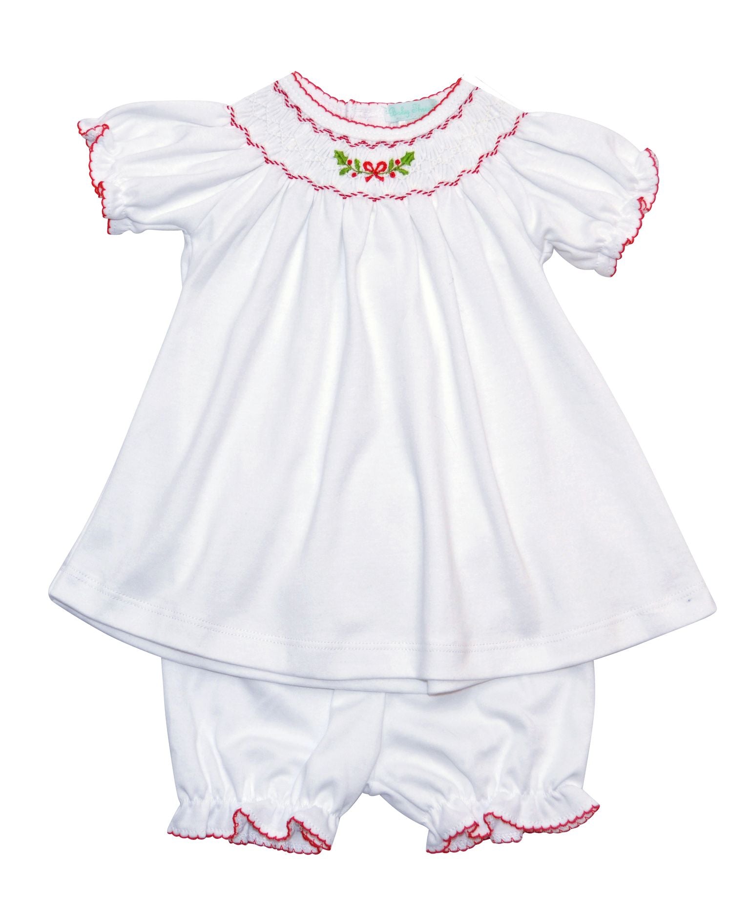 Christmas Ribbon Girl Bishop Dress Set - Little Threads Inc. Children's Clothing