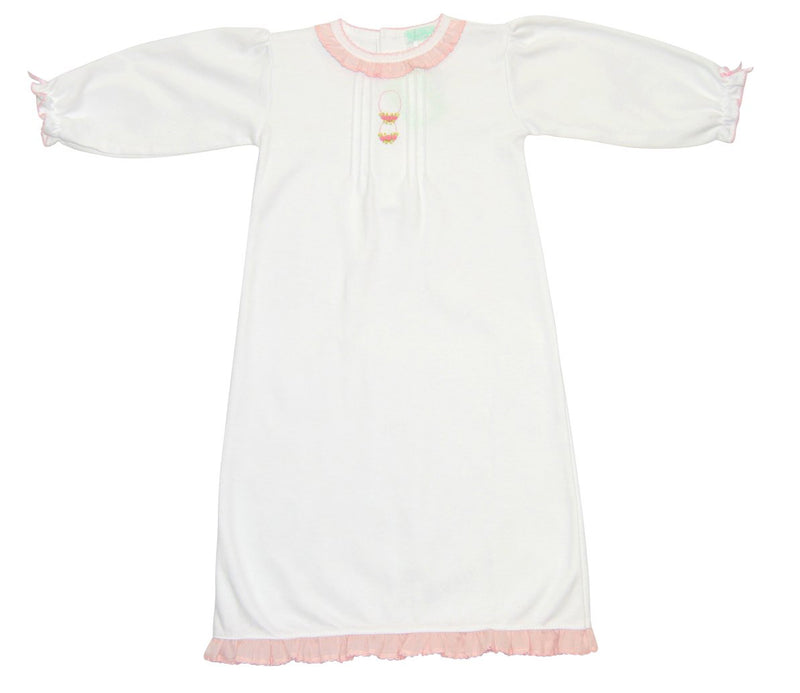 Baby Girl's White Daygown With Pink Posies - Little Threads Inc. Children's Clothing