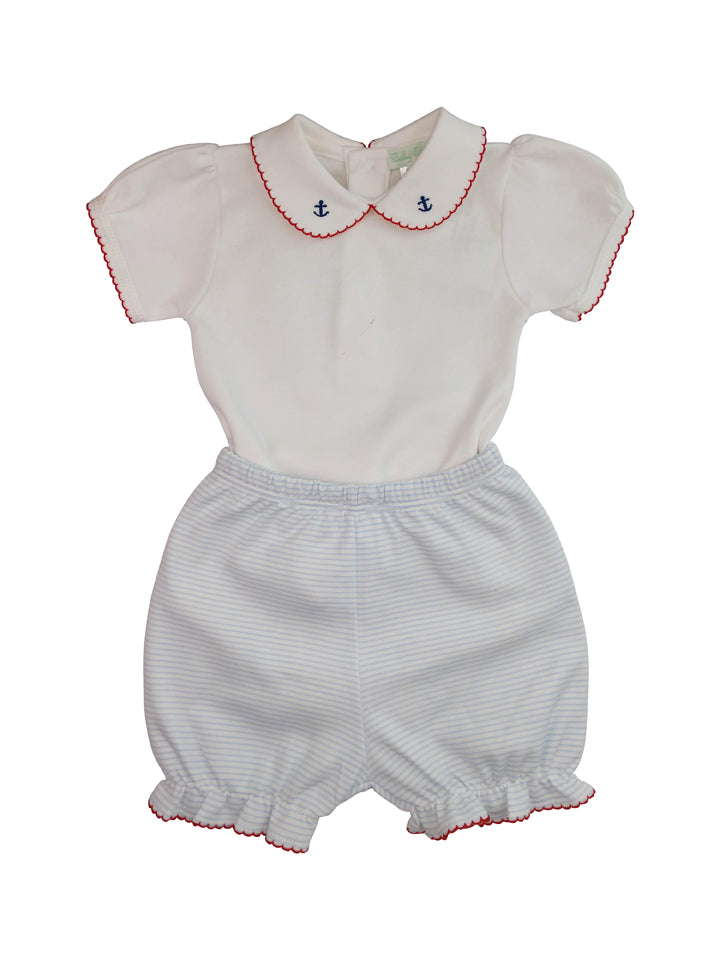 Sailboat Girl 2 PC Short Set - Little Threads Inc. Children's Clothing