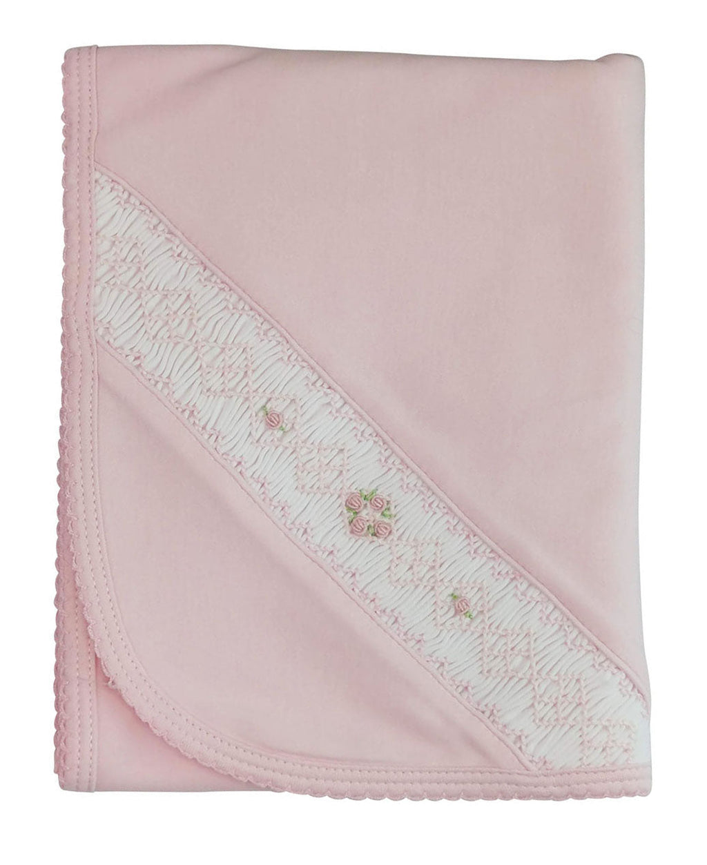 Baby Girl's Pink Smocked Flowers Blanket - Little Threads Inc. Children's Clothing
