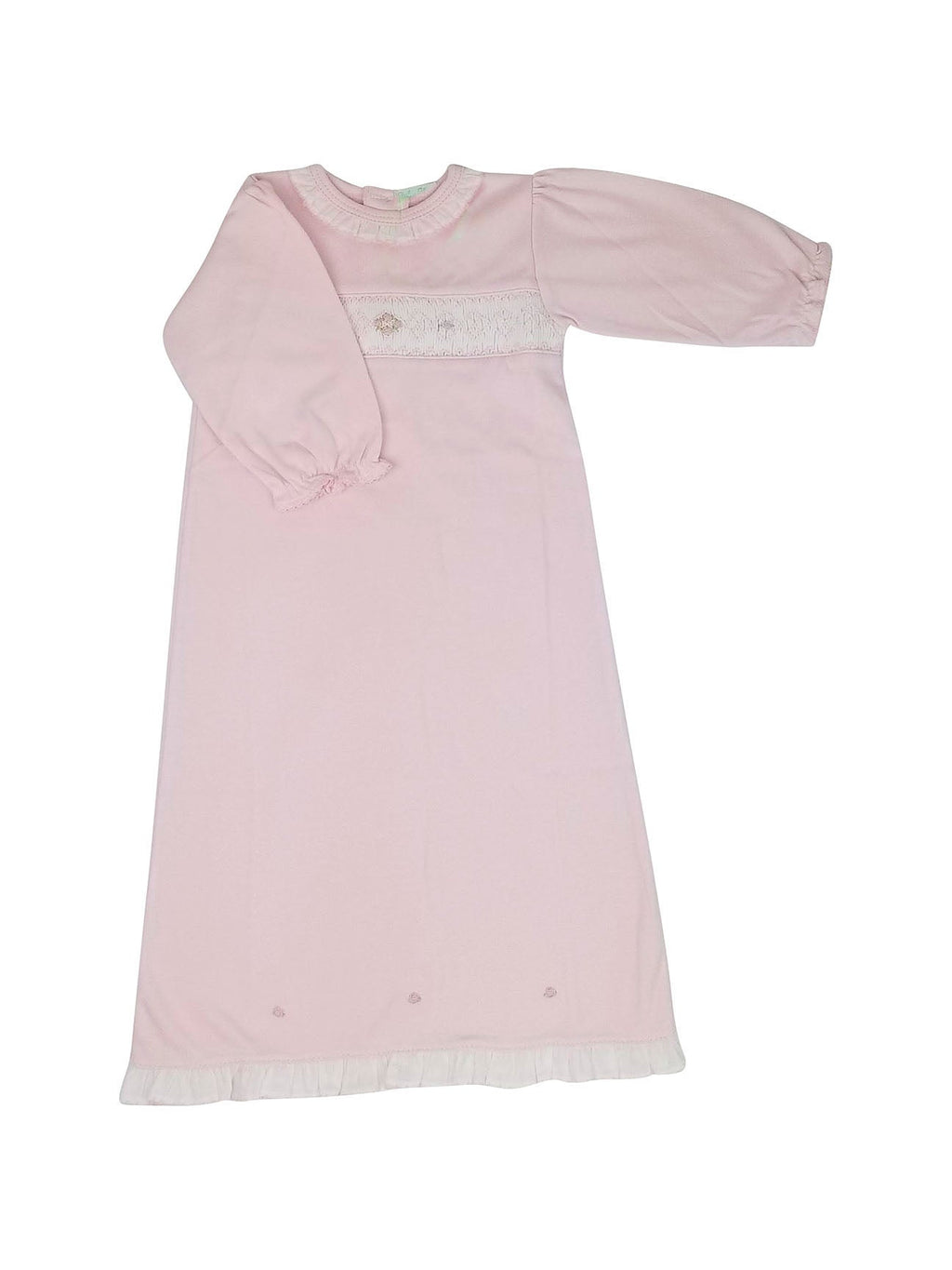 Baby Girl's Pink Smocked Flowers Daygown - Little Threads Inc. Children's Clothing