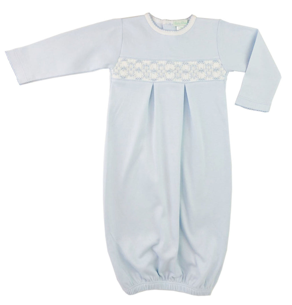 Baby Boy's Blue Smocked Argyle Daygown - Little Threads Inc. Children's Clothing