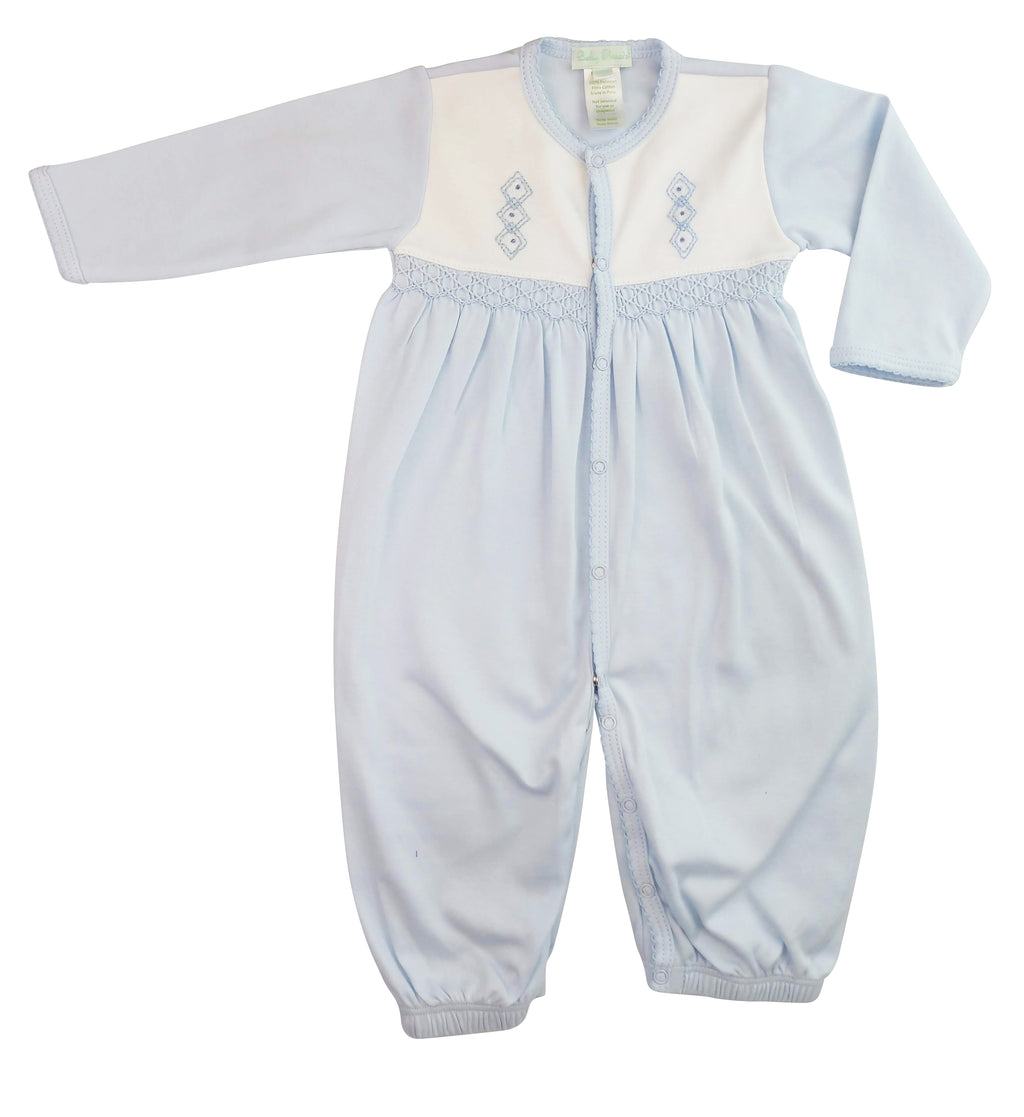 Baby Boy's Blue Diamond Smocked Converter - Little Threads Inc. Children's Clothing