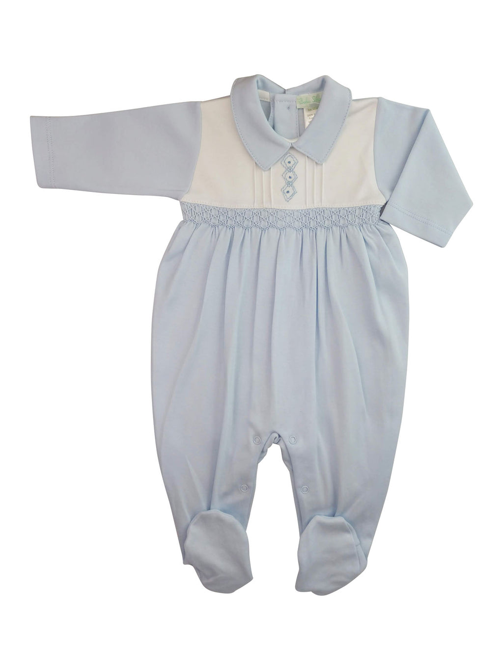 Baby Boy's Blue Diamond Footie - Little Threads Inc. Children's Clothing