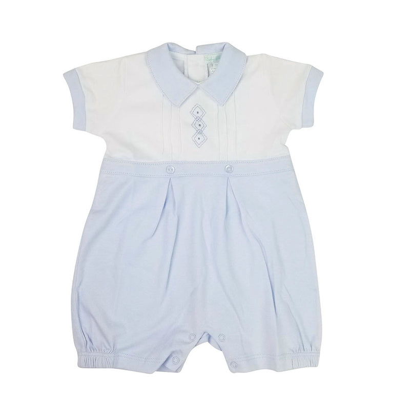 Baby Boy's Blue Diamond Romper - Little Threads Inc. Children's Clothing