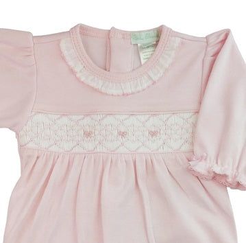 Baby Girl's Pink Smocked Bows Footie - Little Threads Inc. Children's Clothing