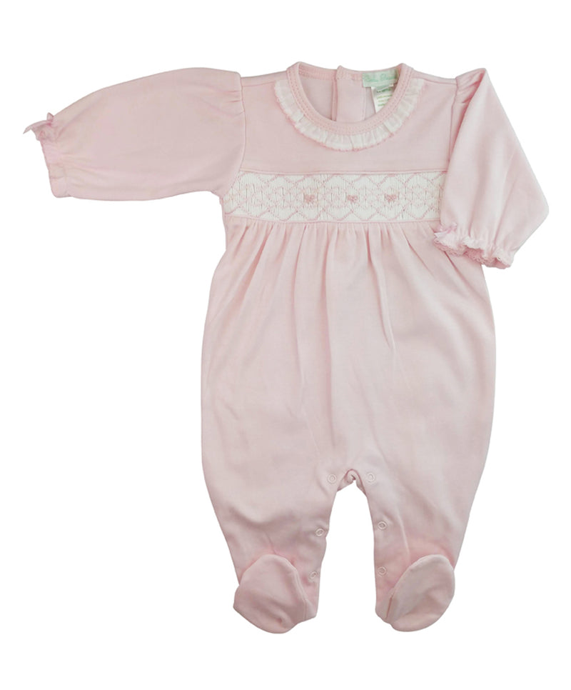 Baby Girl's Pink Smocked Bows Footie - Little Threads Inc. Children's Clothing