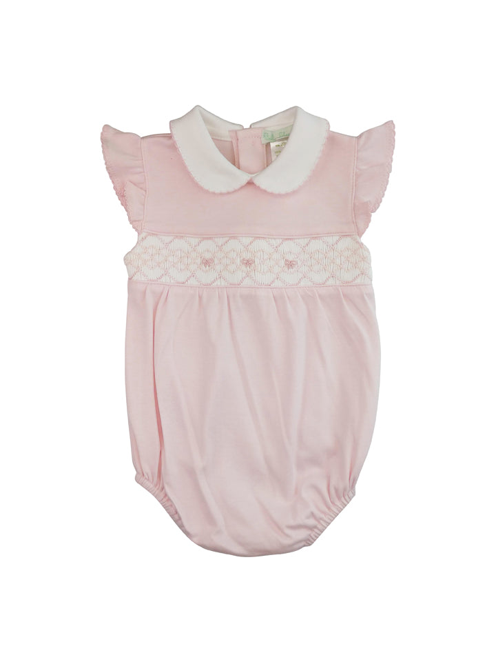 Baby Girl's Pink Smocked Bows Onesie - Little Threads Inc. Children's Clothing