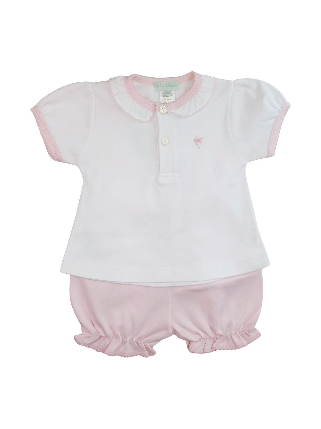Baby Girl's White Bows Short Set - Little Threads Inc. Children's Clothing