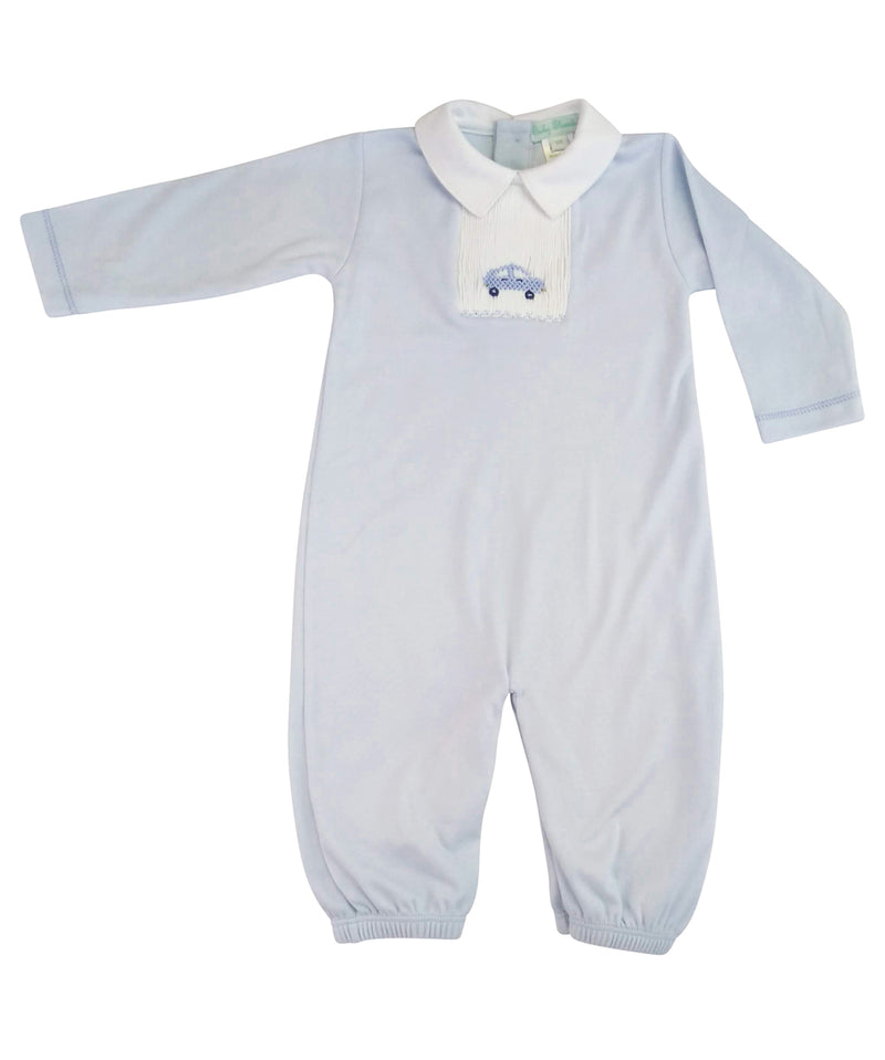 Baby Boy's Blue Cars Hand Smocked Converter - Little Threads Inc. Children's Clothing