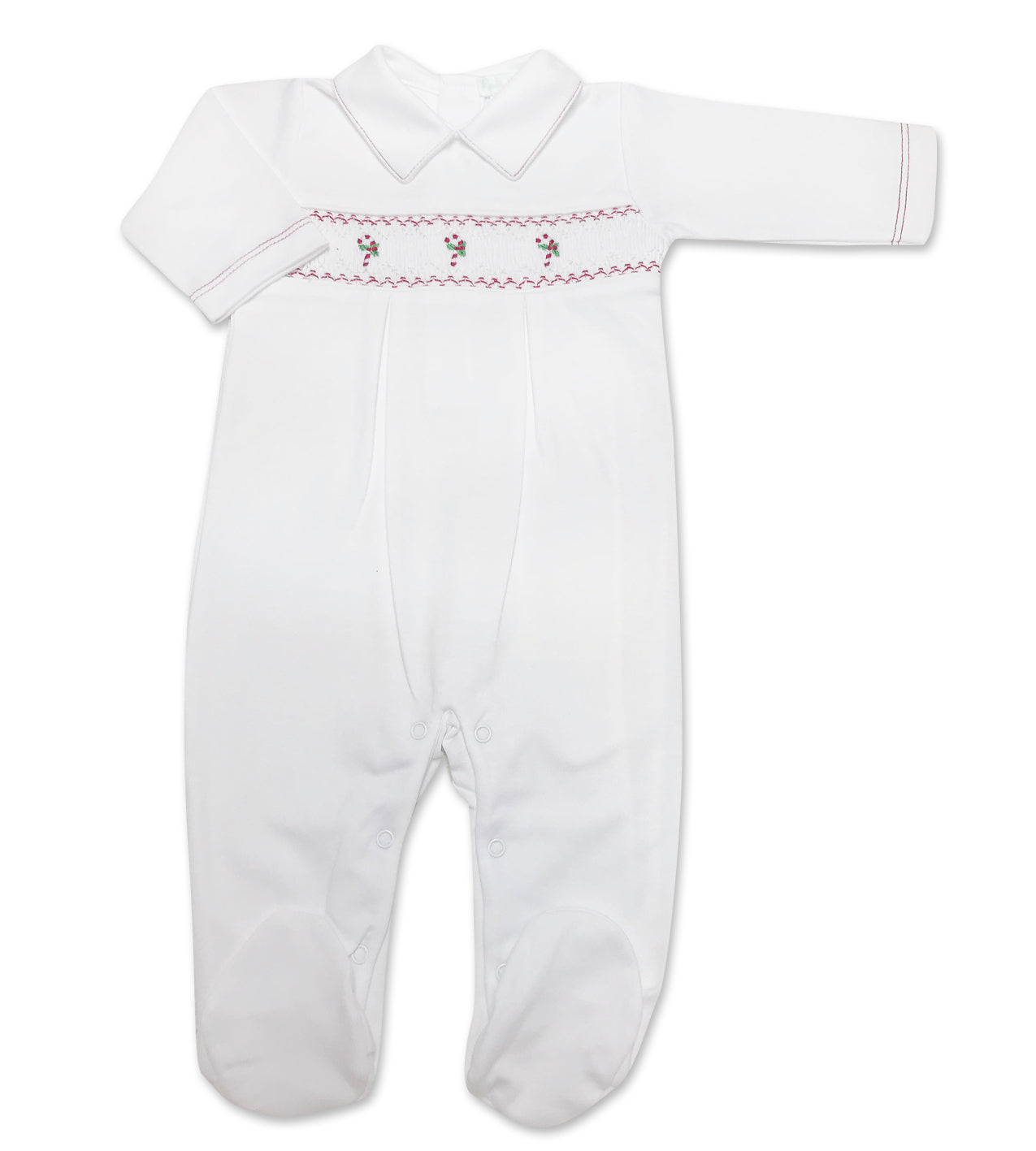 Baby Boy's Candy Cane Smocked Footie - Little Threads Inc. Children's Clothing