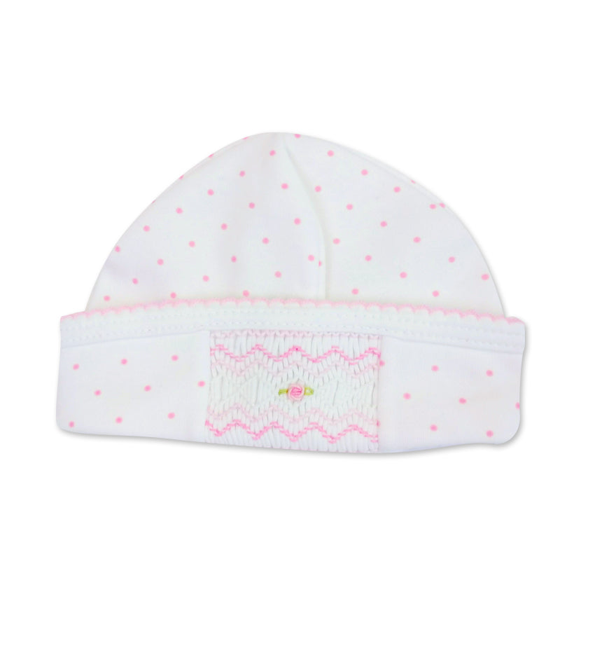 Baby Girl's Smocked Pink Dot Hat - Little Threads Inc. Children's Clothing