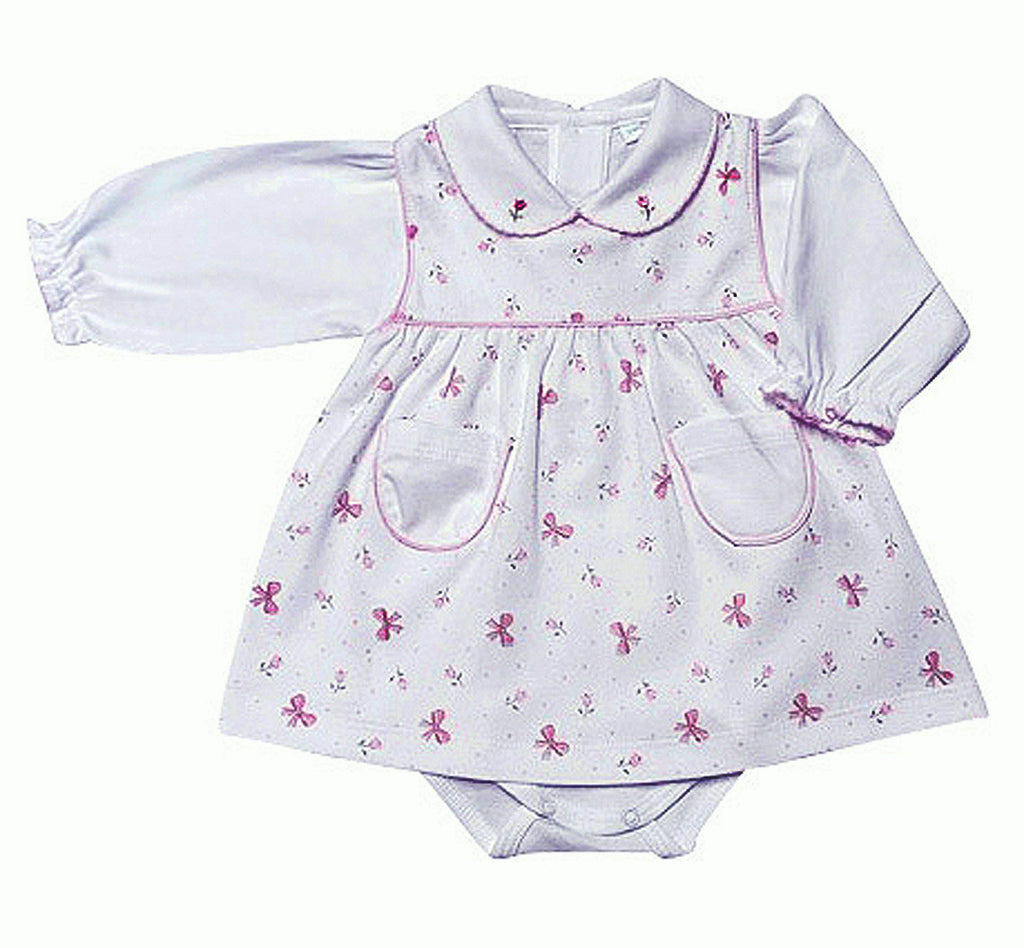 Baby Girl's Pink Bows Print Baby Girl Jumper Set - Little Threads Inc. Children's Clothing