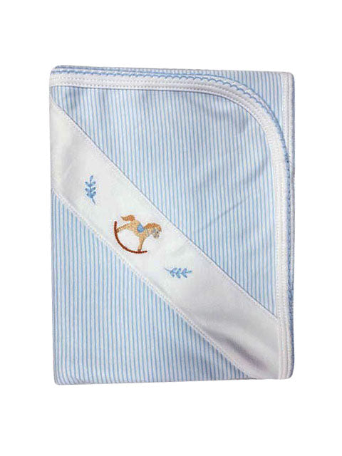Rocking Horse Pima Cotton Baby Blanket - Little Threads Inc. Children's Clothing