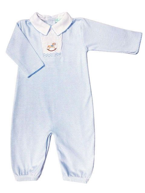 Pima Cotton Rocking Horse Baby Boy Converter Gown - Little Threads Inc. Children's Clothing