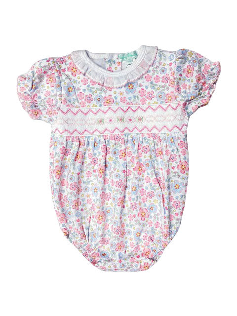 Baby Girls Large Floral Print Smocked Onesie - Little Threads Inc. Children's Clothing