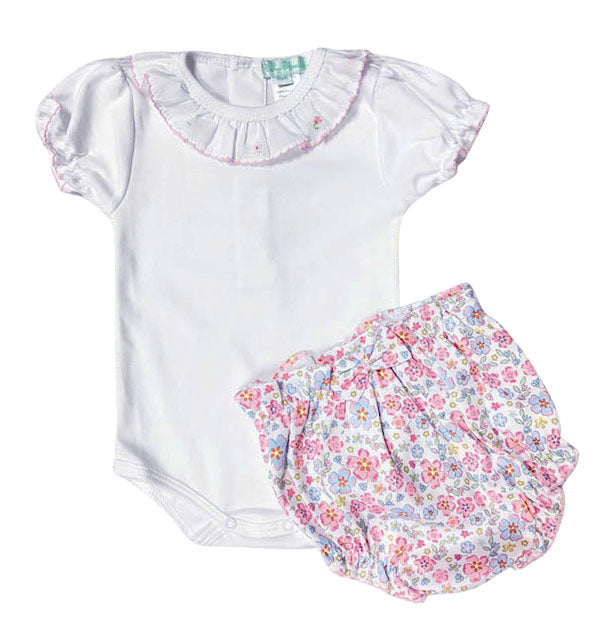 Baby Girls "Large Floral" Pima Cotton Short Set - Little Threads Inc. Children's Clothing