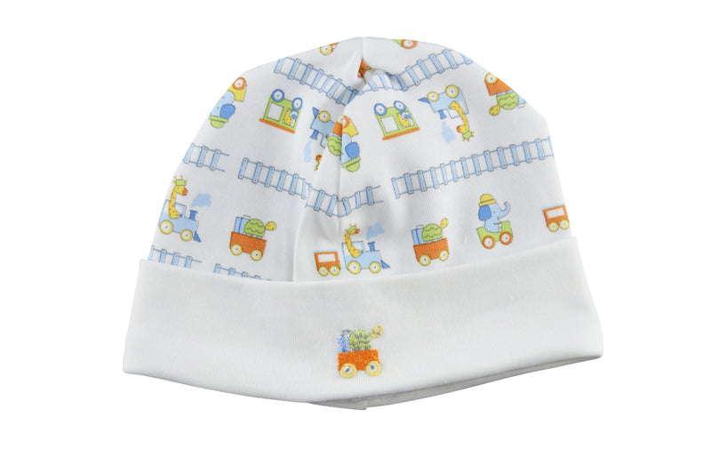 Animal train pima cotton baby boy hat - Little Threads Inc. Children's Clothing