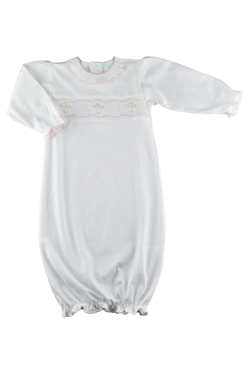 Baby Girl's Pink Cross Daygown - Little Threads Inc. Children's Clothing