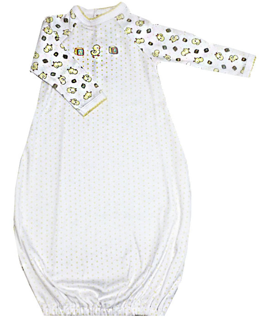 Unisex Polka Dot and Duckies Print Daygown - Little Threads Inc. Children's Clothing