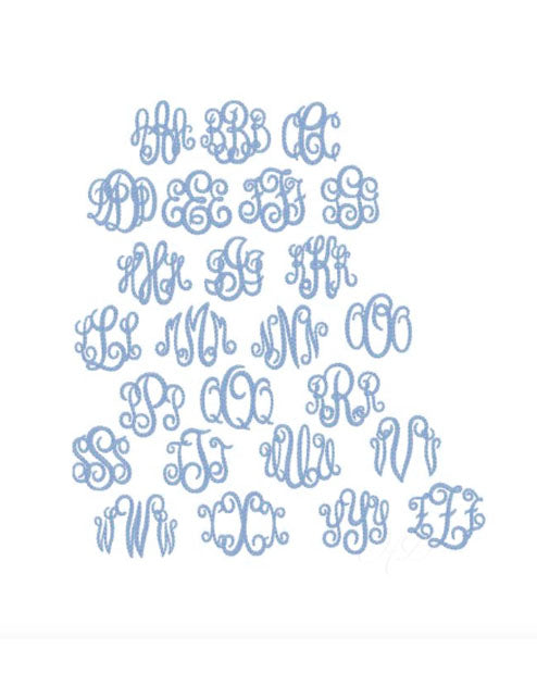 Oxford Filled Embroidery Font - Little Threads Inc. Children's Clothing