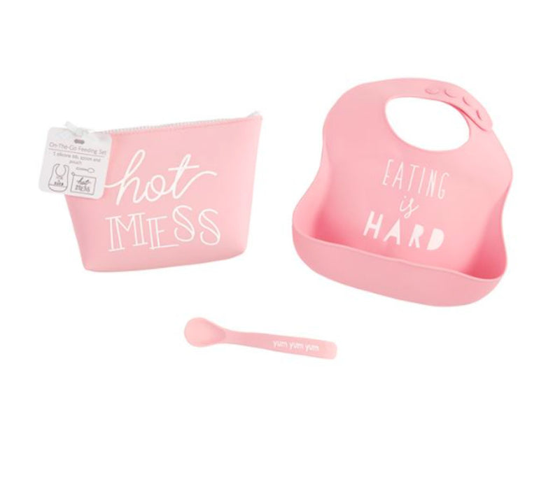Pink Silicon Feeding Baby  Set - Little Threads Inc. Children's Clothing
