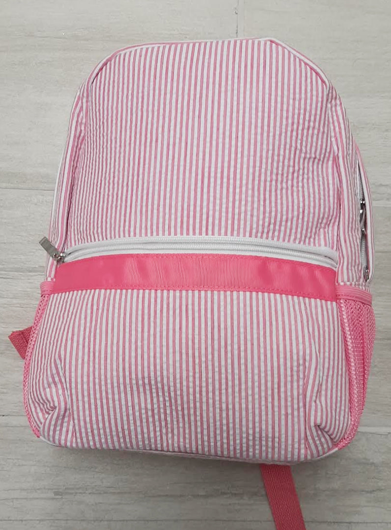 Pink Seersucker Girls Backpack - Little Threads Inc. Children's Clothing