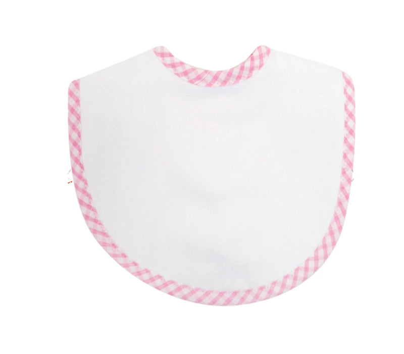 Pink Checks Trim  Burp Cloth Bib - Little Threads Inc. Children's Clothing