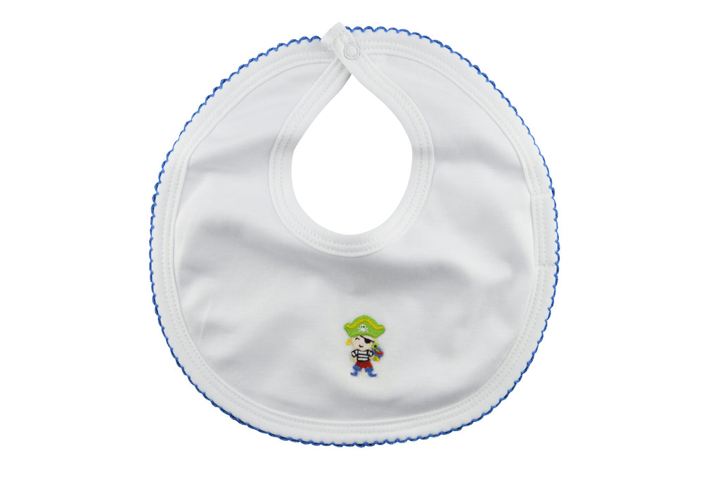 Baby Boy's White Pirate Bib - Little Threads Inc. Children's Clothing