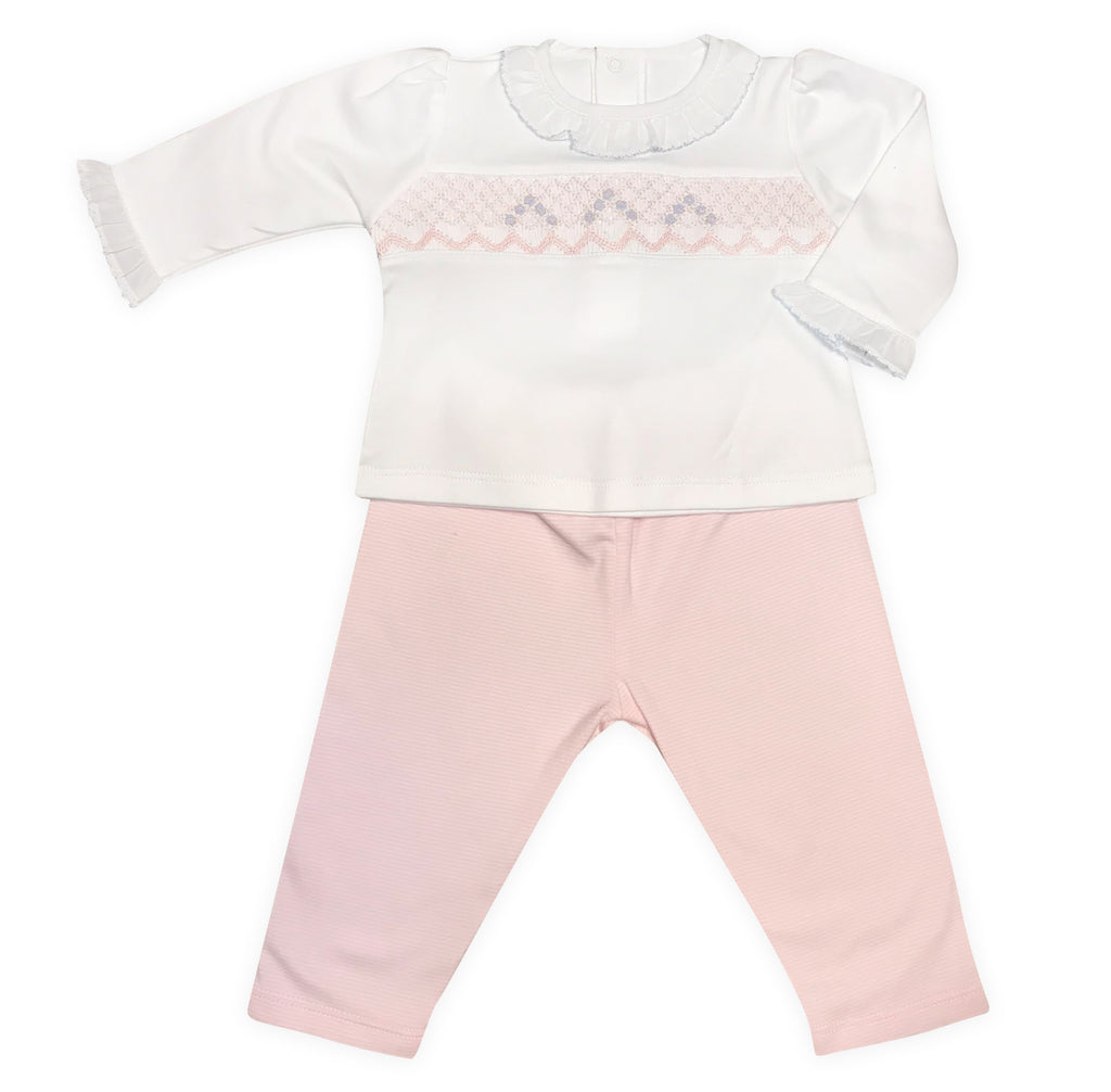 Pink and Blue Baby Girl's Shirt and Pants Set - Little Threads Inc. Children's Clothing