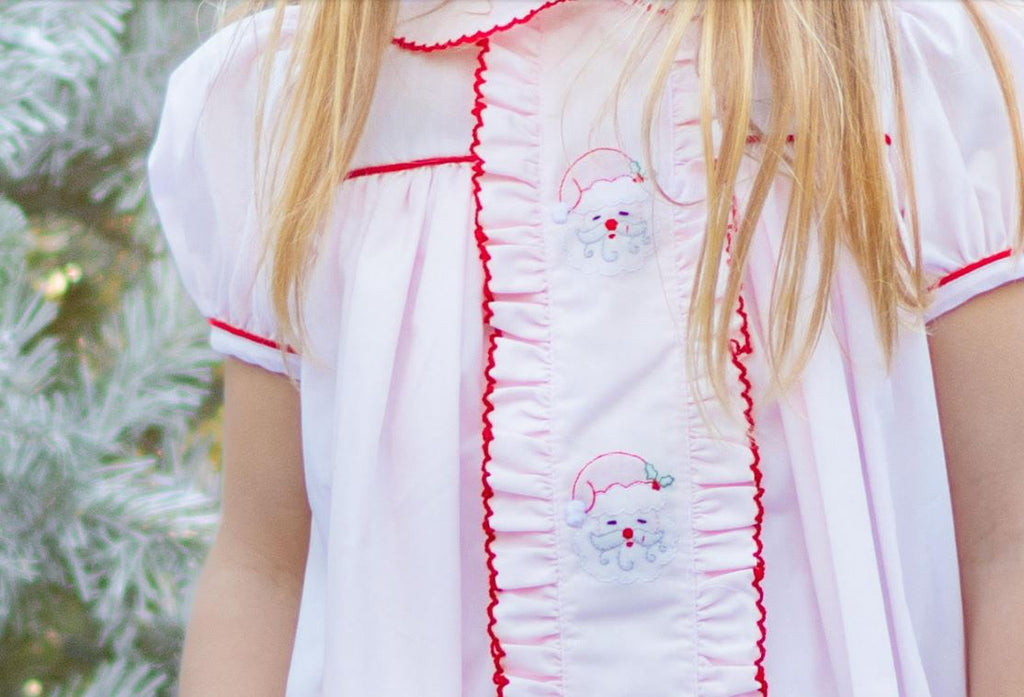 Santa Clause Shadow work girls dress - Little Threads Inc. Children's Clothing