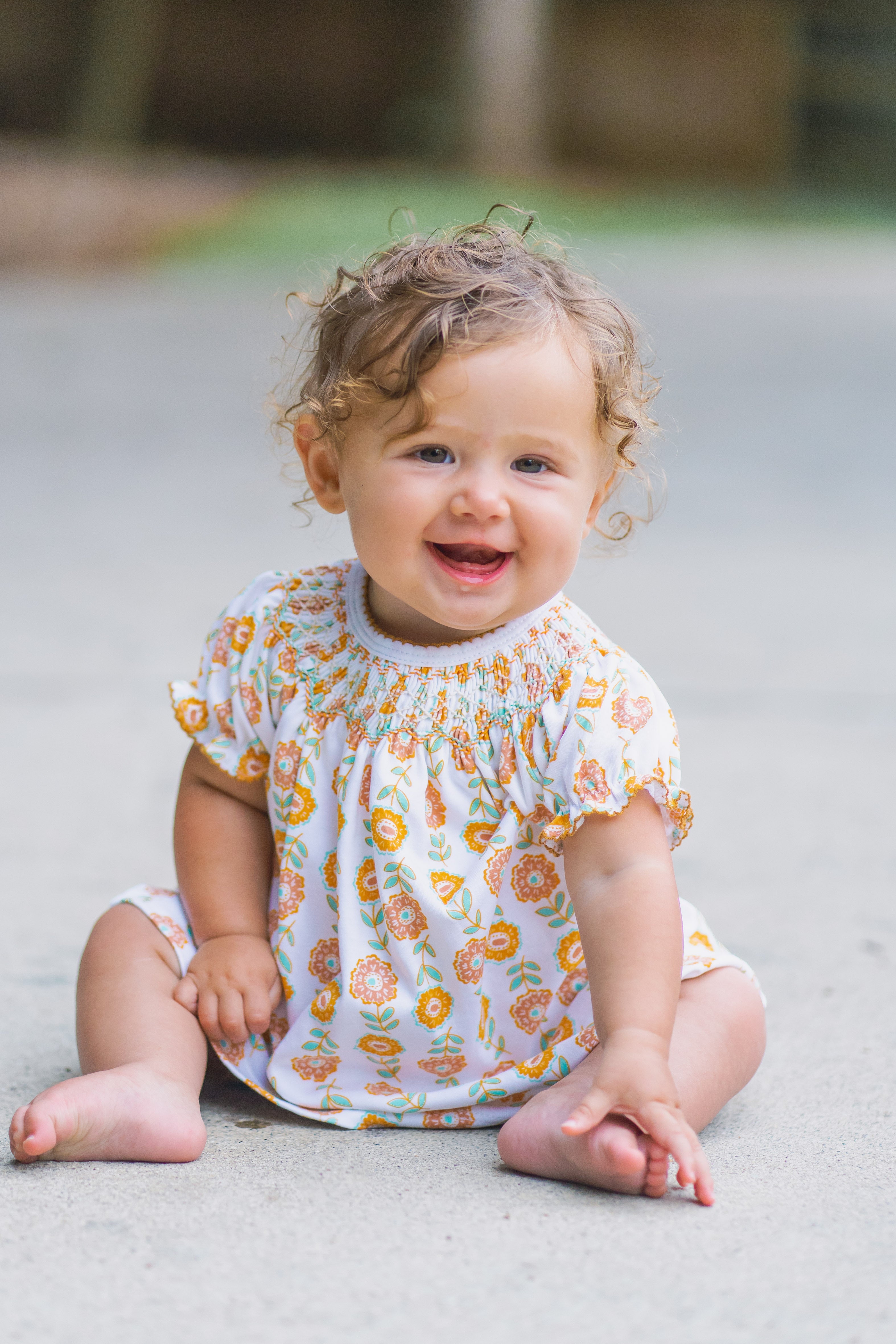 St Remy Hand smocked Girl's Bishop Dress - Little Threads Inc. Children's Clothing