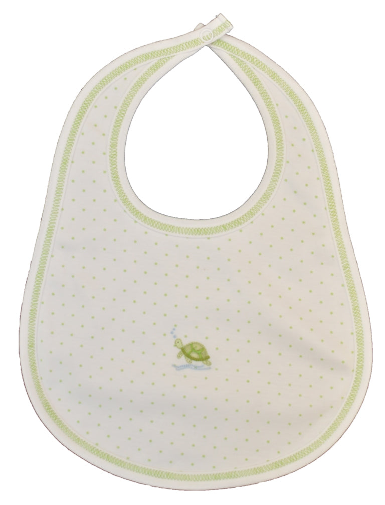 Green Polka Dot Turtle Boy Bib - Little Threads Inc. Children's Clothing