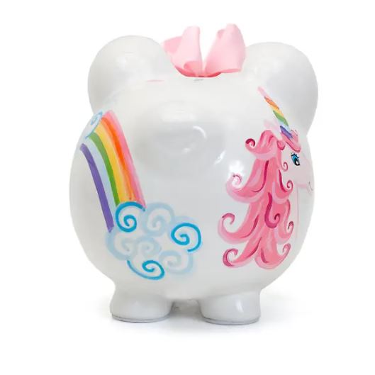 Unicorn and Rainbows Piggy Bank - Little Threads Inc. Children's Clothing