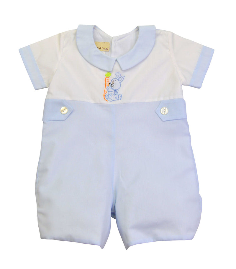 Blue Easter Bunny Boy Romper - Little Threads Inc. Children's Clothing