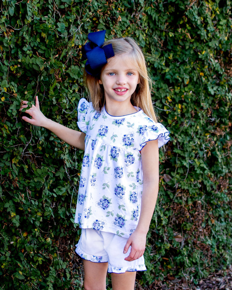 Hydrangea floral short set - Little Threads Inc. Children's Clothing