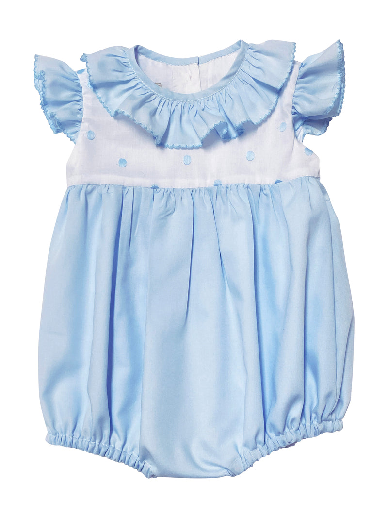 Blue dots  Baby Girl romper - Little Threads Inc. Children's Clothing