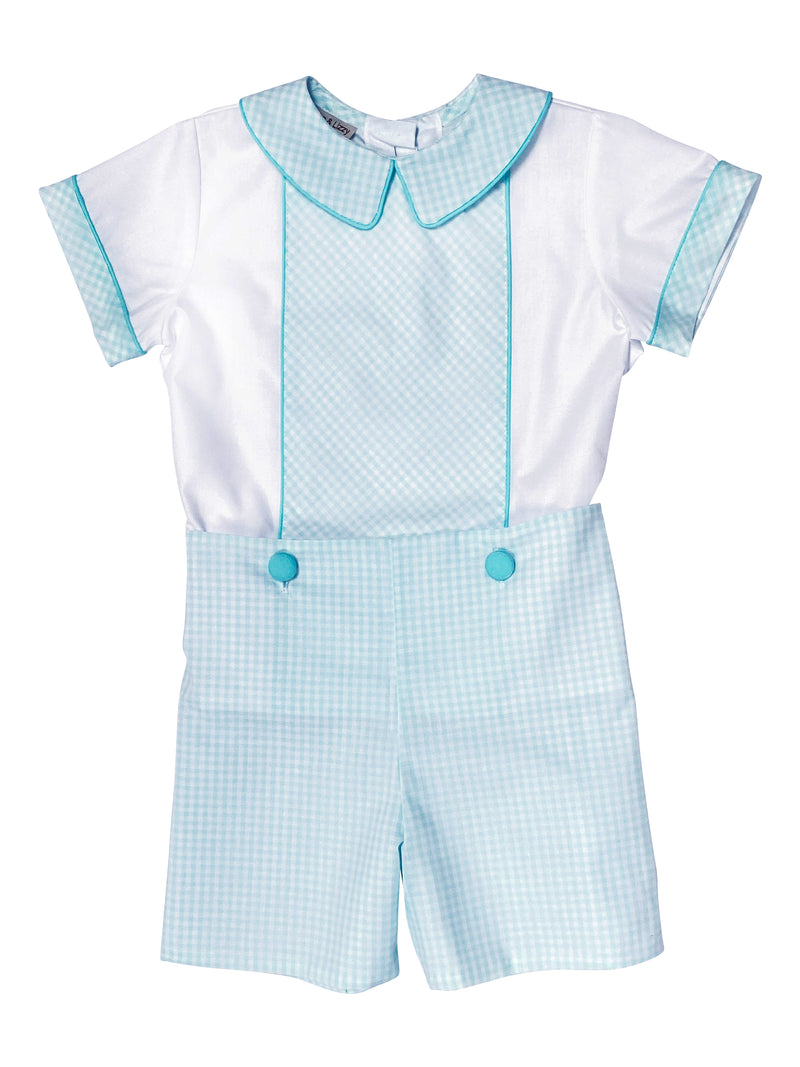 Green Mint boy's short set - Little Threads Inc. Children's Clothing