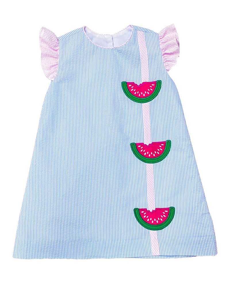 Girl's Watermelon A Line Dress - Little Threads Inc. Children's Clothing
