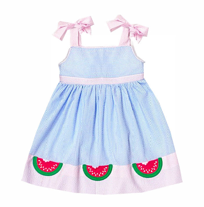 Girl's "Watermelon" Strap Dress - Little Threads Inc. Children's Clothing