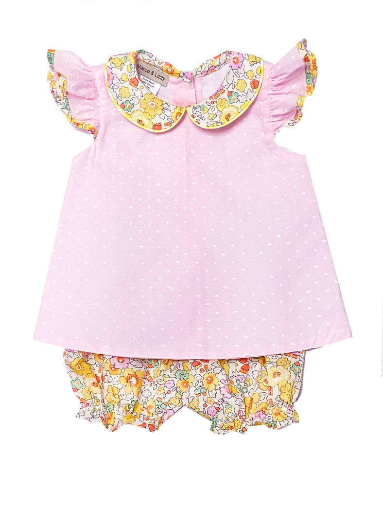 Girl's Pink Plumetti Popover - Little Threads Inc. Children's Clothing