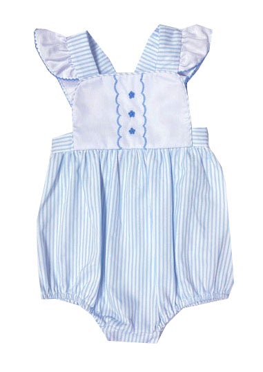 Blue stripe girl romper - Little Threads Inc. Children's Clothing