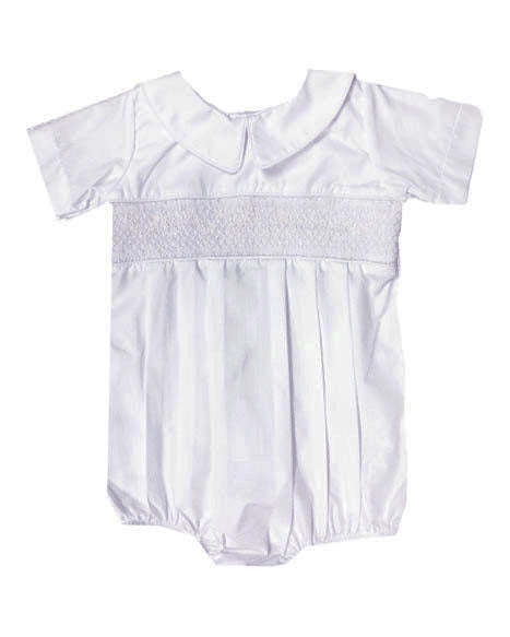 Baby's white smocked romper - Little Threads Inc. Children's Clothing