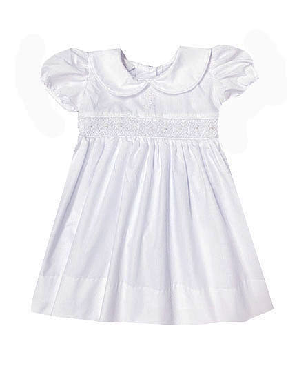 Baby Girl's "Cross" Smocked White Dress - Little Threads Inc. Children's Clothing