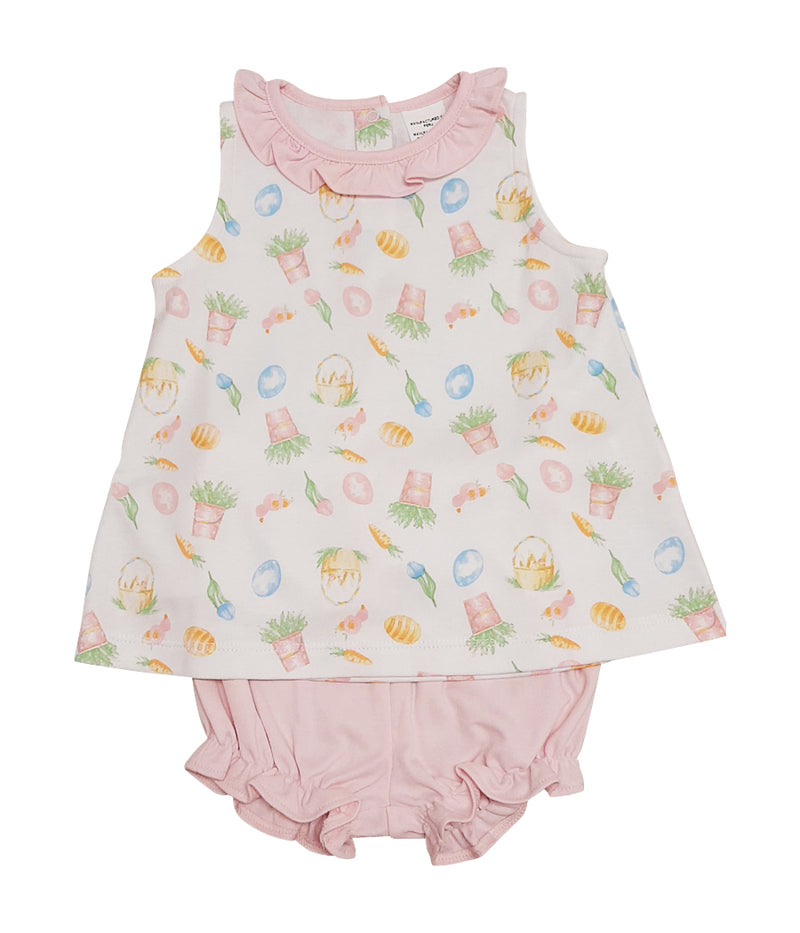 Baby Girl's "Easter Print" Pima Cotton Popover Set - Little Threads Inc. Children's Clothing