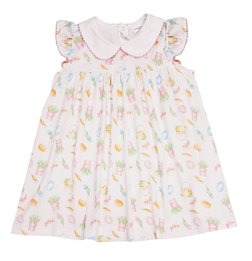 Girl's "Easter Print" Pima Cotton Float Dress - Little Threads Inc. Children's Clothing